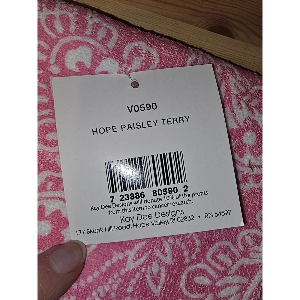 NWT Kay Dee Designs Pink Hope Paisley Breast Cancer Awareness Kitchen Hand Towel